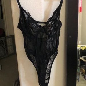 2 sheer lace bodysuits